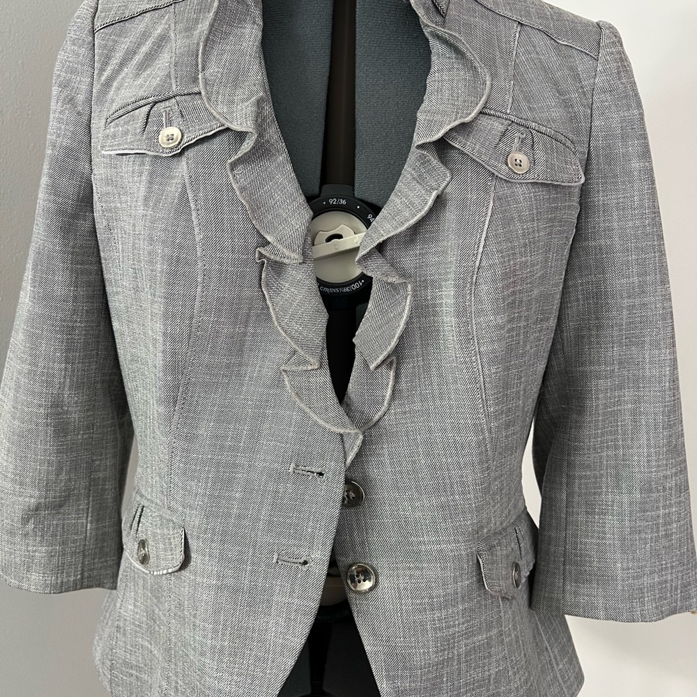 Gray Ruffled Women's Jacket